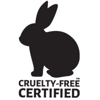 'Silhouette of a rabbit with 'Cruelty-Free Certified' text below.'