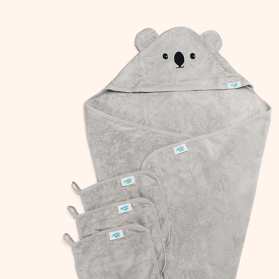 Lil Koala Eco Hooded Towel & Washcloth Set
