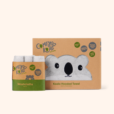 Lil Koala Eco Hooded Towel & Washcloth Set
